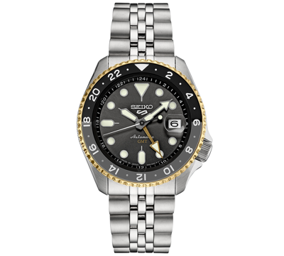 Seiko Men's Automatic 5 Sports Stainless Steel Bracelet Watch 43mm In Black
