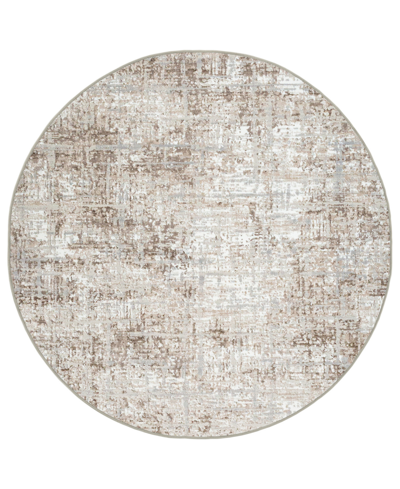 Km Home Closeout!  Teola 1241 5'3" X 5'3" Round Area Rug In Beige