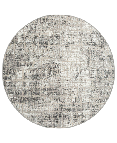 Km Home Closeout!  Teola 1241 5'3" X 5'3" Round Area Rug In Gray