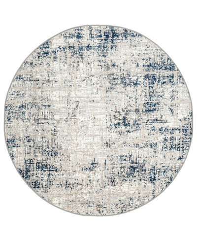Km Home Closeout!  Teola 1241 7'10" X 7'10" Round Area Rug In Blue