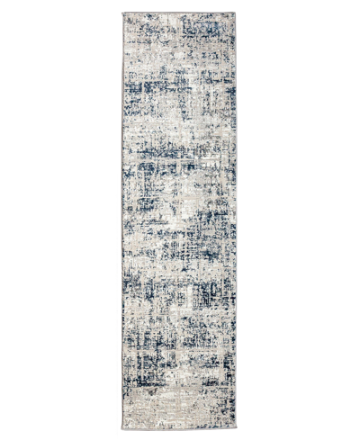 Km Home Closeout!  Teola 1241 2'2" X 7'7" Runner Area Rug In Blue