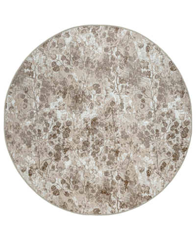 Km Home Closeout!  Teola 1242 7'10" X 7'10" Round Area Rug In Beige