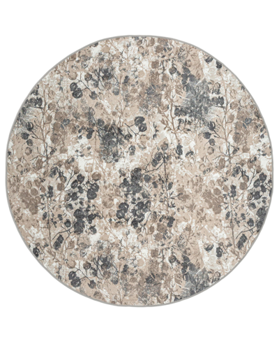 Km Home Closeout!  Teola 1242 5'3" X 5'3" Round Area Rug In Gray