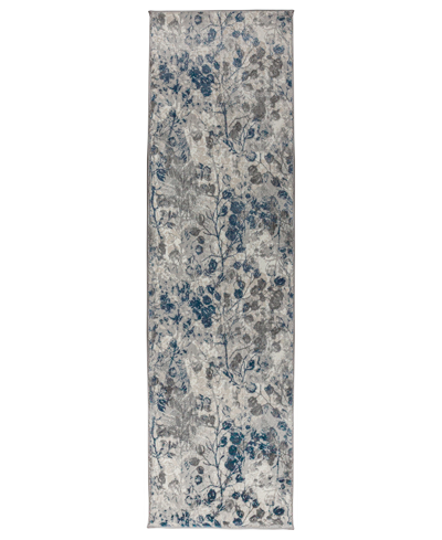 Km Home Closeout!  Teola 1242 2'2" X 7'7" Runner Area Rug In Blue