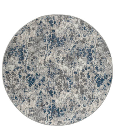 Km Home Closeout!  Teola 1242 7'10" X 7'10" Round Area Rug In Blue