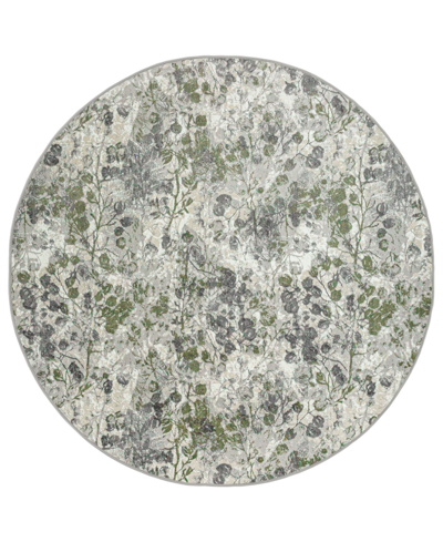 Km Home Closeout!  Teola 1242 5'3" X 5'3" Round Area Rug In Green