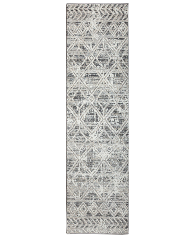 Km Home Closeout!  Teola 1243 2'2" X 7'7" Runner Area Rug In Gray