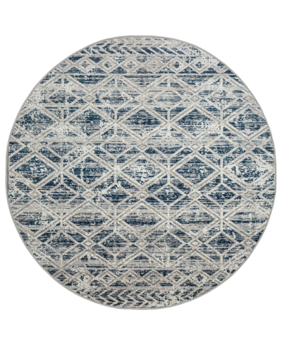 Km Home Closeout!  Teola 1243 5'3" X 5'3" Round Area Rug In Blue