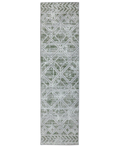 Km Home Closeout!  Teola 1243 2'2" X 7'7" Runner Area Rug In Green