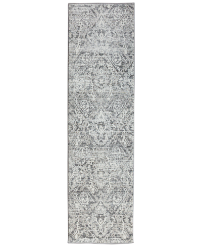 Km Home Closeout!  Teola 1244 2'2" X 7'7" Runner Area Rug In Gray