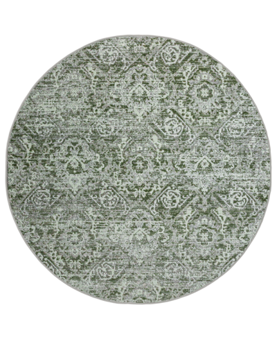 Km Home Closeout!  Teola 1244 7'10" X 7'10" Round Area Rug In Green