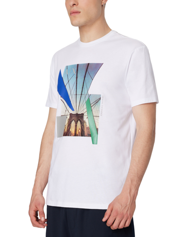 A X Armani Exchange Men's Brooklyn Bridge Graphic T-shirt In White
