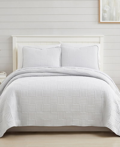 Southshore Fine Linens Pebbles 2 Piece Quilt Set, Twin In White