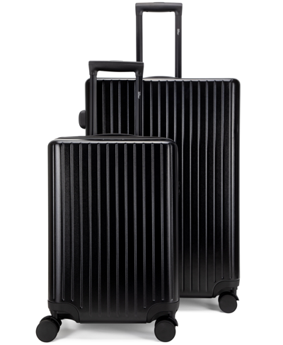 Miami Carryon Ocean 2 Piece Polycarbonate Spinner Luggage Set In Black