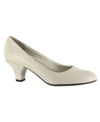 Easy Street Prim Womens Faux Leather Slip On Pumps In Bone