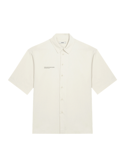 Pangaia Organic Cotton Linen Short Sleeve Shirt In Limestone
