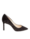 Jimmy Choo Black Velvet Romy Pump In Black