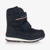 TOMMY HILFIGER BOYS BLUE WATERPROOF SNOW BOOTS