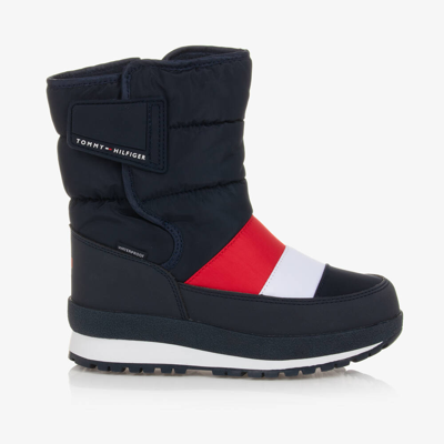 Tommy Hilfiger Kids' Boys Navy Blue & Red Snow Boots