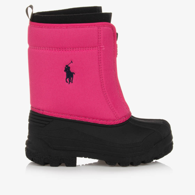 Ralph Lauren Kids' Girls Pink & Black Snow Boots