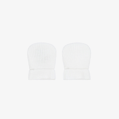 Absorba Babies' White Ribbed Scratch Mitts