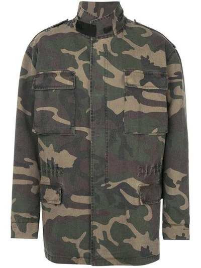 Yeezy Oversized Camo Canvas Field Jacket In Camouflage