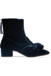 N°21 KNOTTED VELVET ANKLE BOOTS