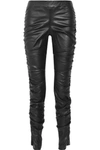 THE ROW ORSHEN RUCHED LEATHER LEGGINGS
