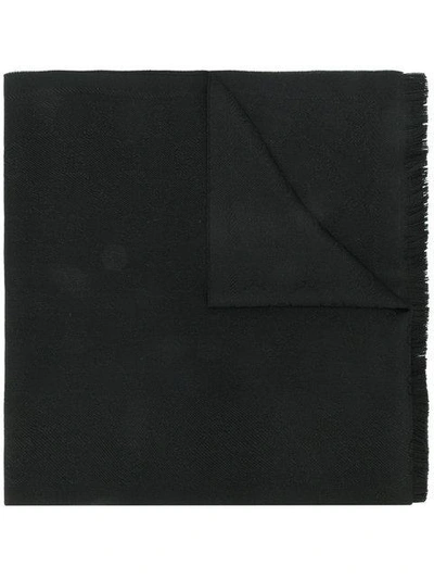 Gucci Gg Jacquard Wool Scarf In Black