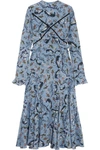 ERDEM CORDELIA FLORAL-PRINT SILK CREPE DE CHINE MIDI DRESS