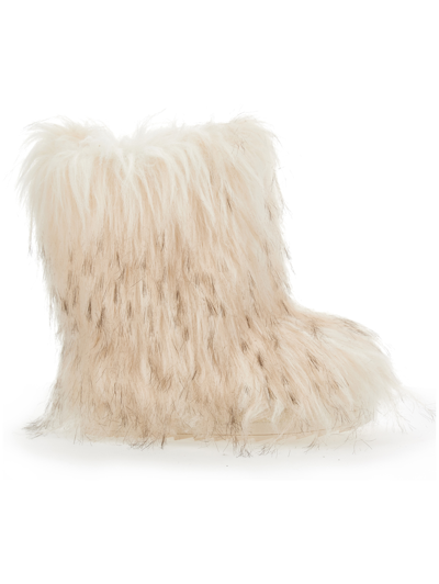 Monnalisa Kids'   Plush Snow Boots In Ecru