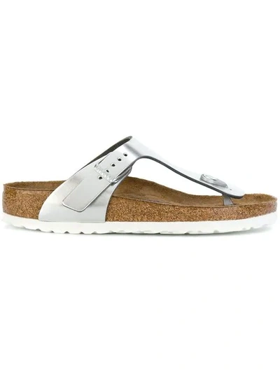 Birkenstock Gizeh Leather Sandals In Silver