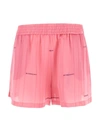 Givenchy Logo Embroidery Silk Shorts In Pink