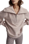 Varley Vine Oversized 1/2-zip Pullover Sweatshirt In Taupe Marl