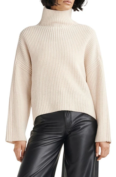 Rag & Bone Connie Wool Turtleneck Jumper In Oatmeal