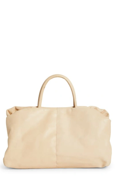 The Row Elio Leather Tote In Pink
