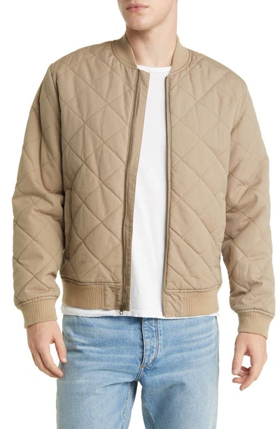 Rails Peninsula Cotton Diamond Quilted Bomber Jacket In Vintage Khaki