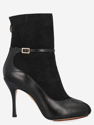 Pre-owned Charlotte Olympia Leather Ankle Boots In Black