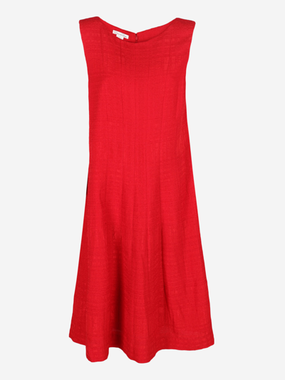 Pre-owned Oscar De La Renta Synthetic Fibers Midi Dress In Red