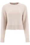Lanvin Cropped Wool And Cashmere Sweater In Beige