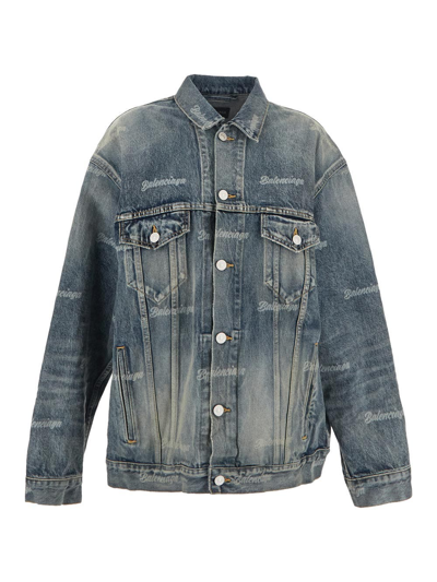 Balenciaga Denim Jacket In Blue