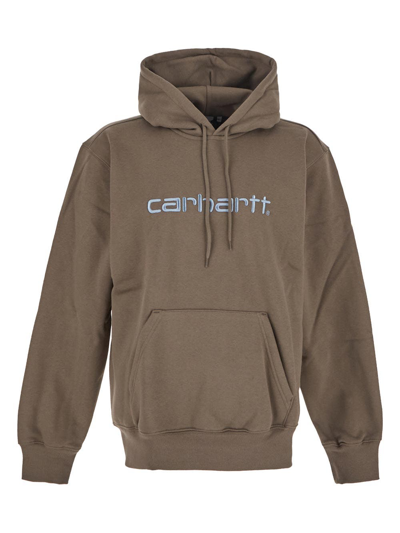 Carhartt Hooded Sweatshirt In Brown