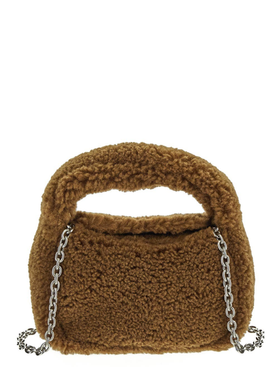 Stand Studio Minnie Shearling Top Handle Bag In Brown