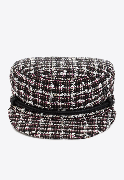 Maison Michel New Abby Vichy Tweed Hat In Multicolor