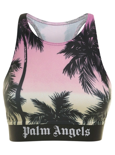 Buy Palm Angels Zebra-print Sports Bra - Purple At 50% Off