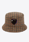 Maison Michel Axel Houndstooth Wool-blend Bucket Hat In Multicolor