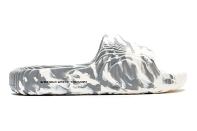 Pre-owned Adidas Originals Adidas Adilette 22 Slides Wonder White Grey In Wonder White/grey Three/core Black