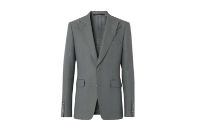 Pre-owned Burberry Wool Ramie Tailored Jacket Tempest Grey