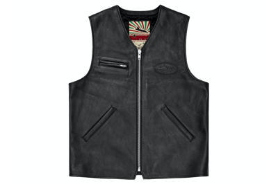 Pre-owned Corteiz Skydive Leather Vest Black