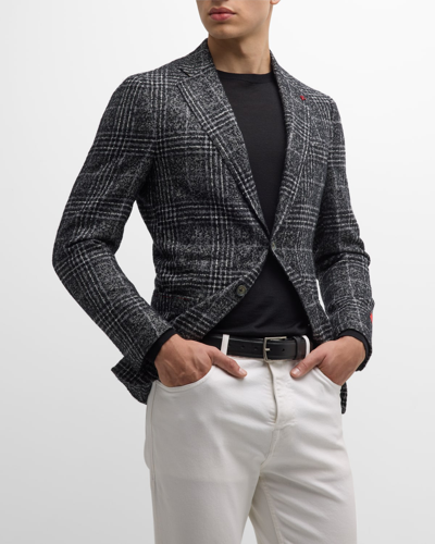 Isaia Men's Capri Plaid Cashmere-blend Two-button Sport Coat In Grey